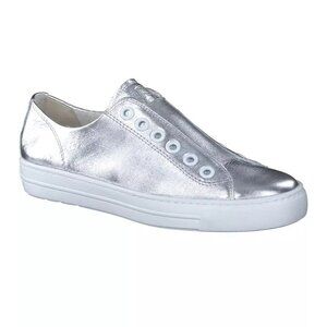 NWT $460 Paul Green Tatum Slip-On Sneaker Aluminum Metallic Nappa 11 US (TE2)